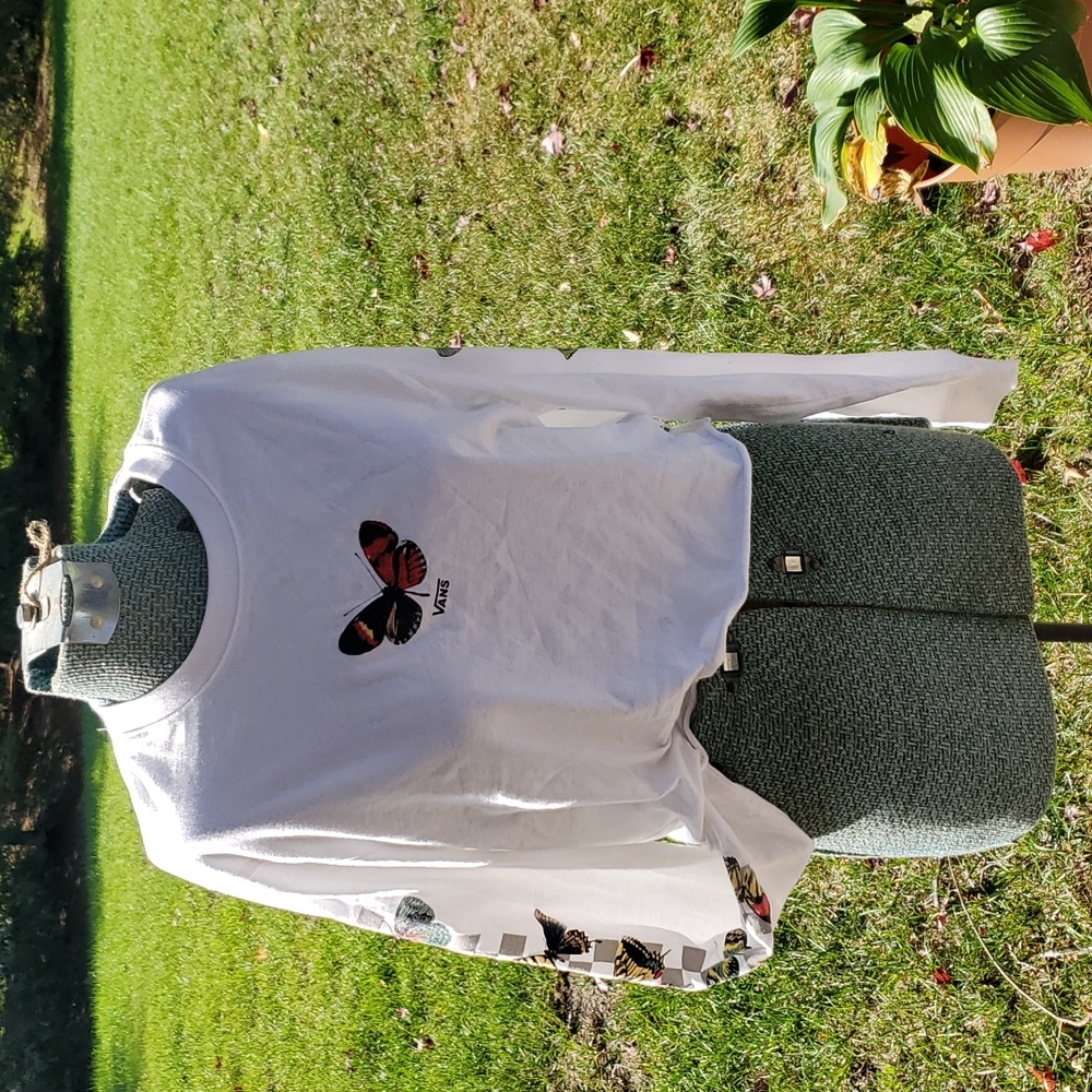 Vans cropped long sleeve t-shirt butterfly moth